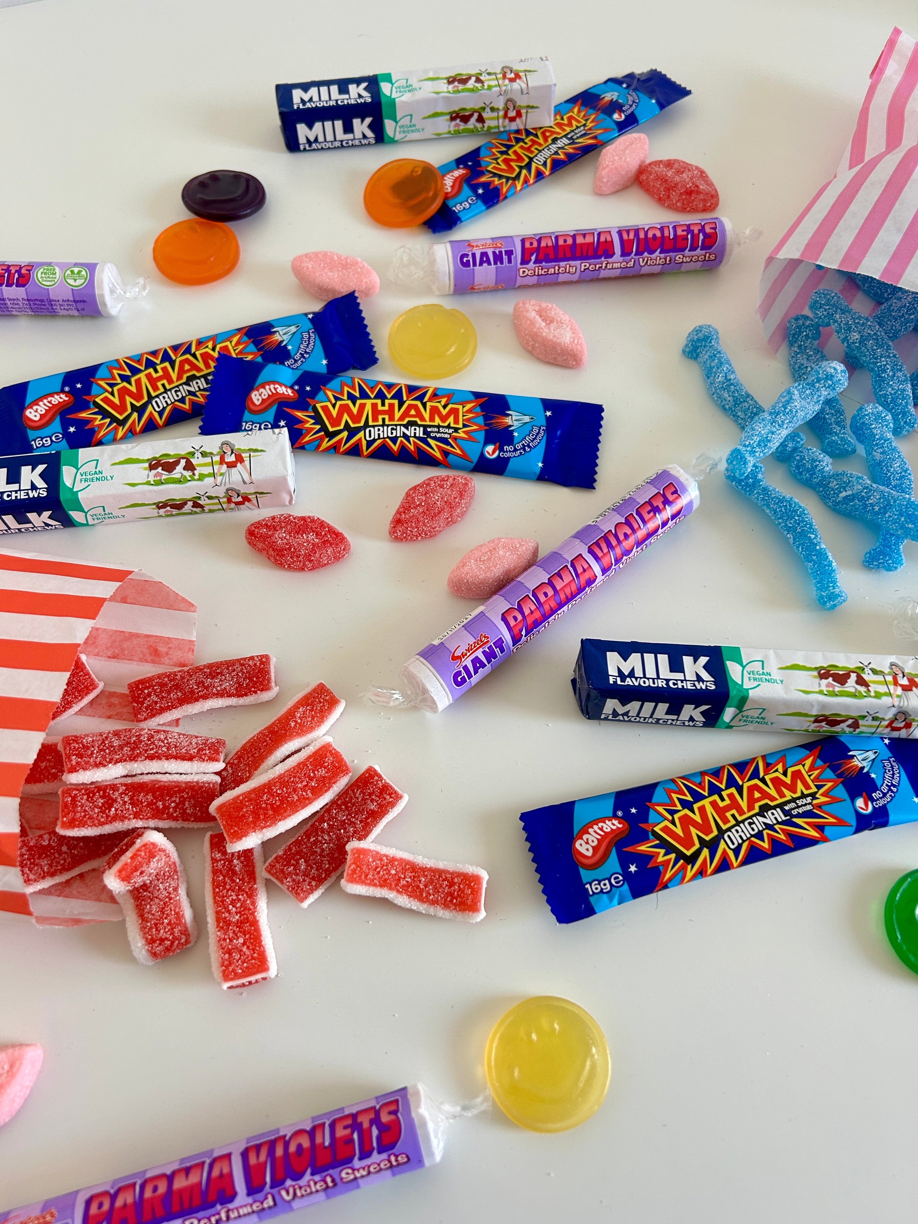 Retro Sweets, e.g. Wham Bars, Parma Violets, Milk Chews