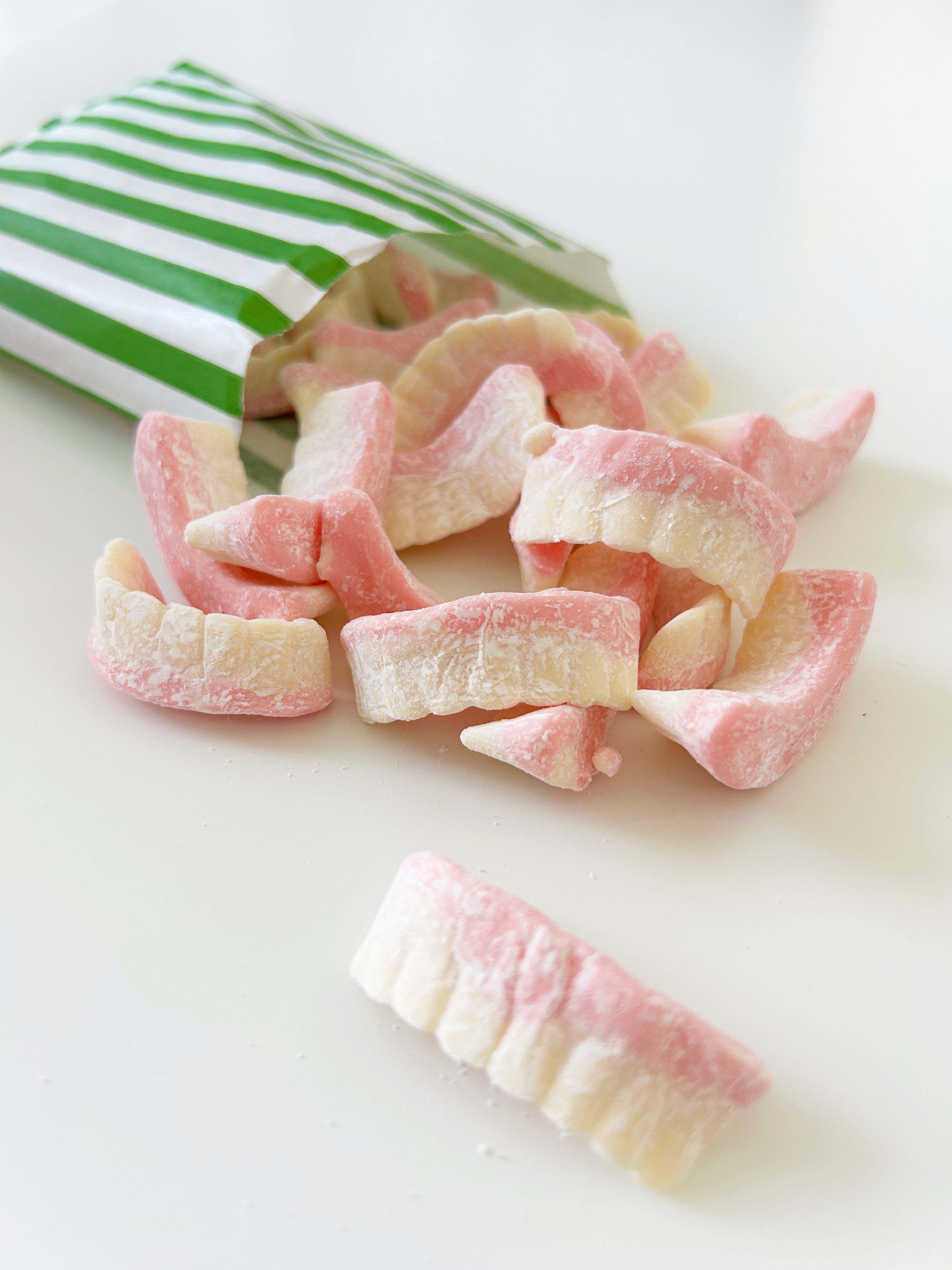Milk Teeth strawberry and vanilla teeth shaped gummy sweets