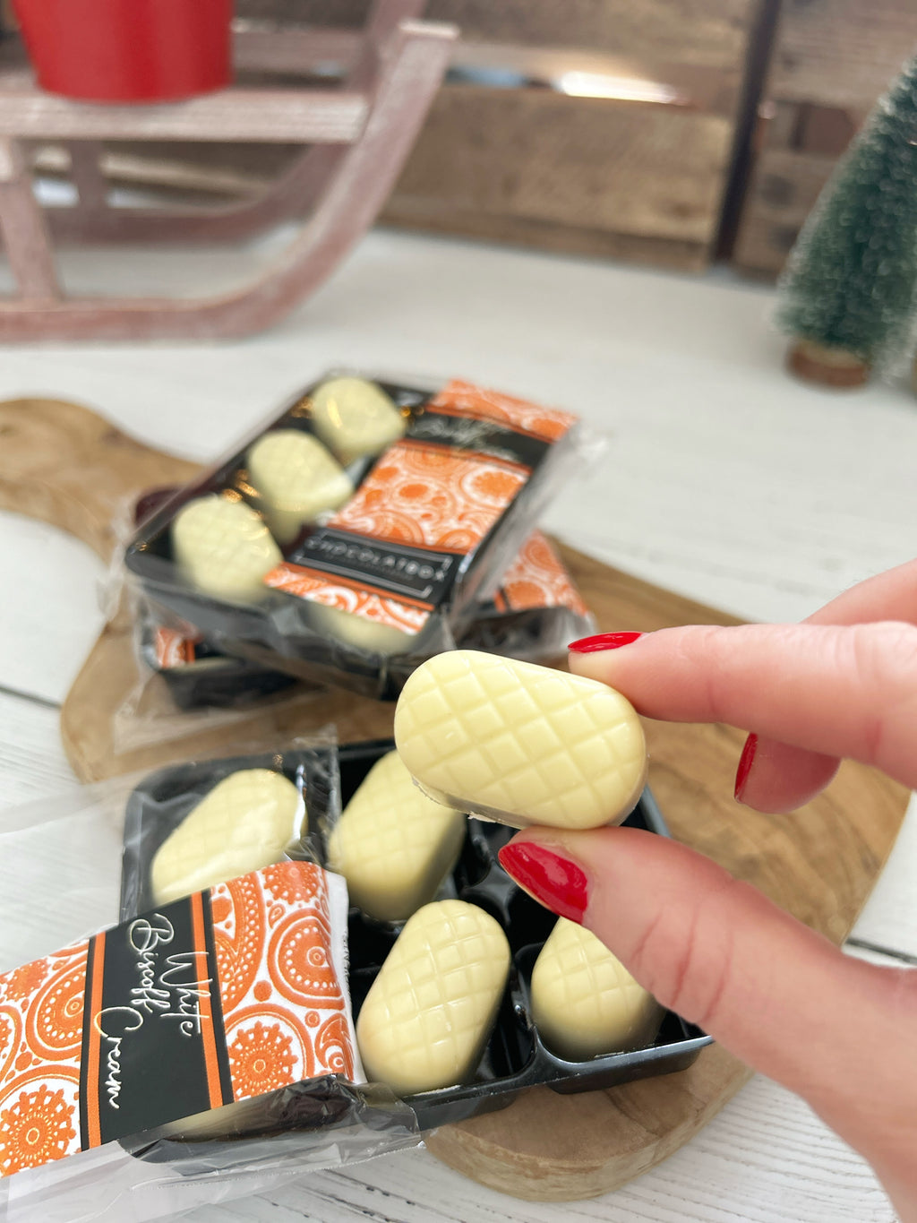 White Biscoff Ganache Chocolates